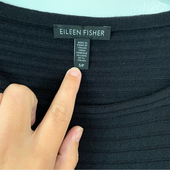 Eileen Fisher Merino Wool Ribbed Tunic Top Dolman Sleeve Oversized Size Small - Picture 3 of 7
